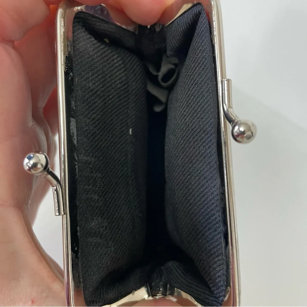 Black Kiss-Lock Clasp Coin Purse Wallet